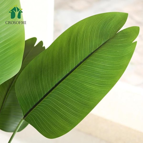 CROSOFMI Artificial Bird of Paradise Plant 6 Feet Fake Tropical Palm Tree with 13 Leaves,Perfect Faux Plants in Pot for Indoor Outdoor House Home Office Garden Modern Decoration Housewarming Gift - Image 4