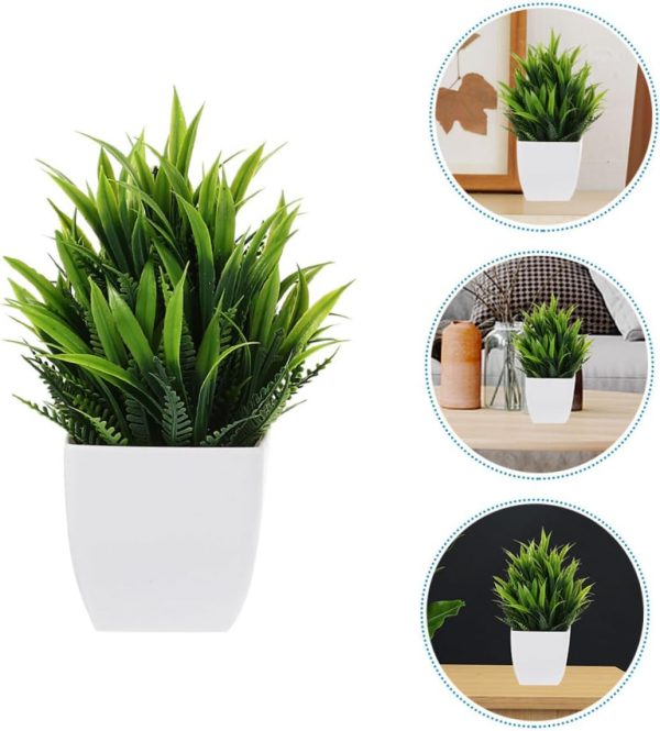 Cabilock Small Fake Bonsai Plant Artificial Potted Realistic Greenery Decor for Home Office 1pc - Image 4